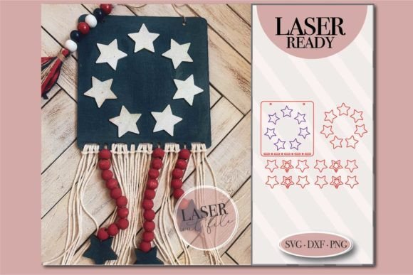 American Flag Macrame SVG File: Unique Patriotic Art
