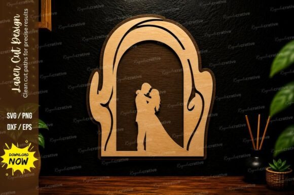 Couple Arch Laser Cut SVG Wall Art: A Timeless Design Asset