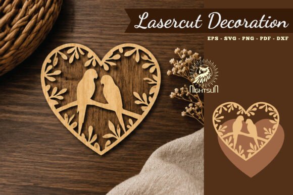 Couple Birds Lasercut Decoration SVG 2 for Crafts