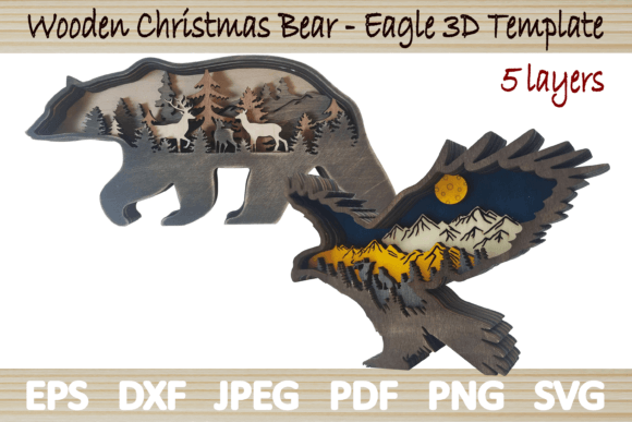 Create Charming Christmas Ornaments with Bear & Eagle 3D Files