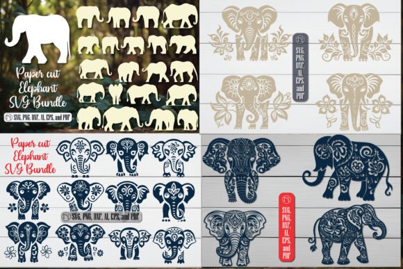 Cricut Paper Cut Elephant SVG Bundle: Creative Crafting