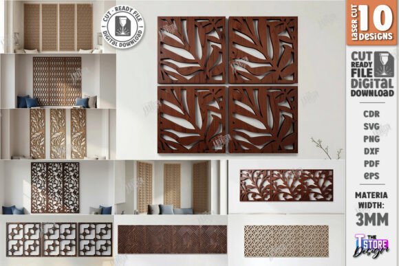 Decorative Wall Panel Laser Cut Bundle: Modern Geometric Art