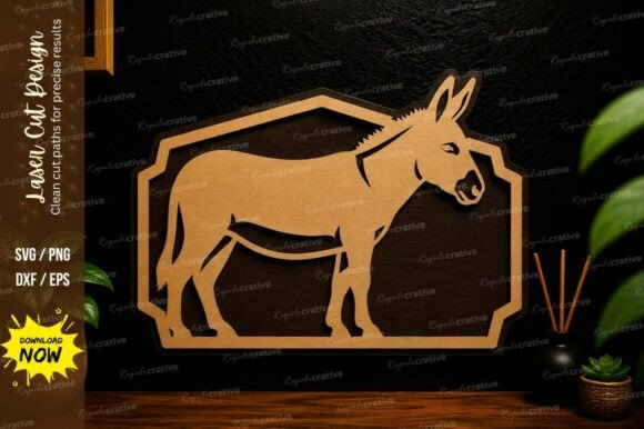 Donkey Farm Animal Laser Cut SVG Design