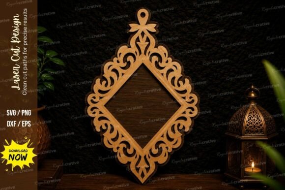 Elegant Diamond Frame SVG for Precision Crafting