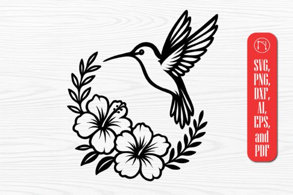 Elegant Paper Cut Hummingbird SVG Cut File