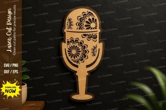 Explore the Mandala Microphone Laser Cut SVG Design