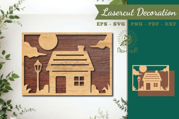 House Lasercut Wall Decor SVG 4: Precision Craft Files