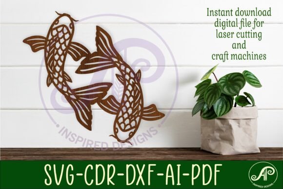 Koi Fish Wall Art Sign SVG: Elegance for Your Crafts