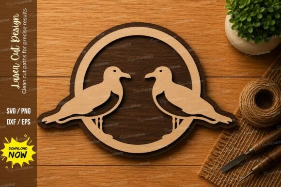 Love Birds Circle SVG: A Romantic Design Asset