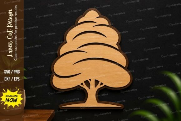 Minimal Layered Tree Laser Cut Svg File