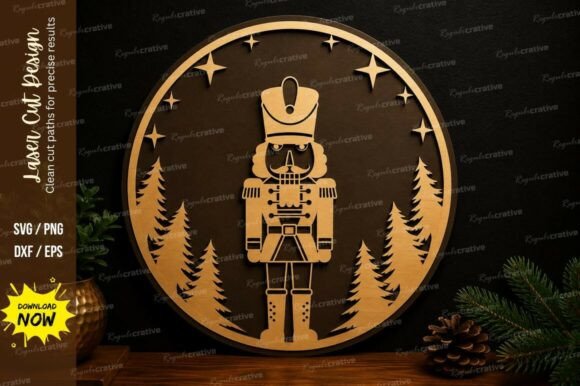 Nutcracker Ornament Laser Cut SVG Design