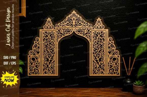 Ornate Archway Laser Cut SVG Wall Art