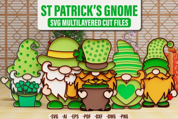 St. Patrick's Gnome SVG Cut File Bundle