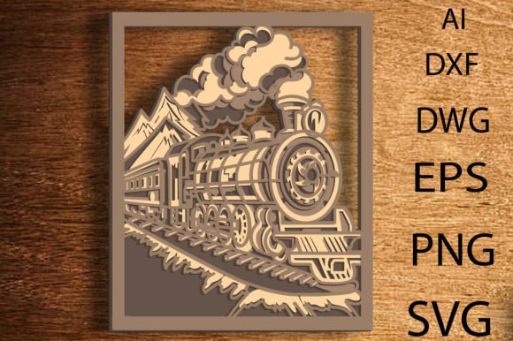 Train Multilayer SVG: A 3D Cut File for Crafters