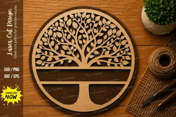 Tree of Life SVG: A Circular Nature Laser Design Set