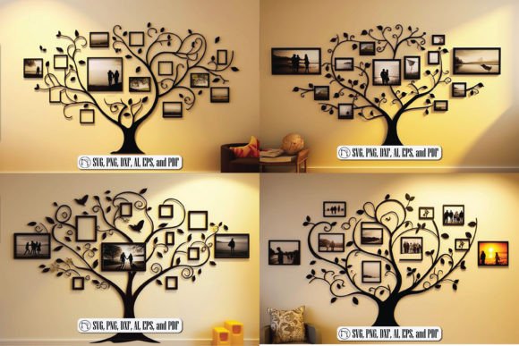 Tree Photo Frame Wall Decor SVG Bundle