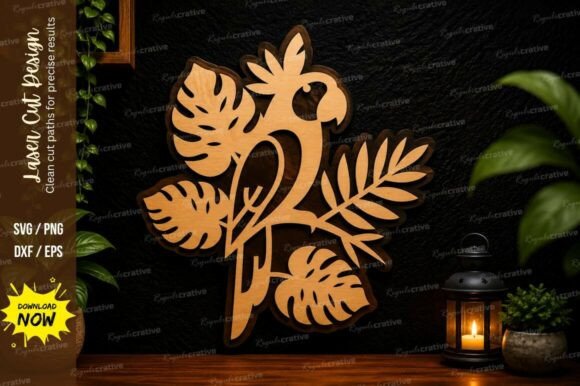 Tropical Toucan Laser Cut SVG Design: Exotic Elegance for Your Projects
